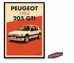 Peugeot 205 GTI 1984 Limited Edition / Poster Interior Design