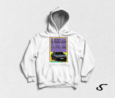 Hoodie Felpa bianca con cappuccio - Audi 100