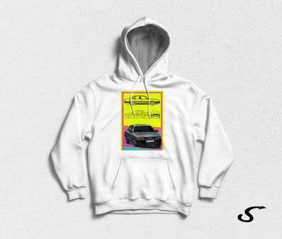 Hoodie Felpa bianca con cappuccio - Audi 100