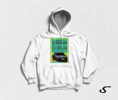 Hoodie Felpa bianca con cappuccio - Audi 100